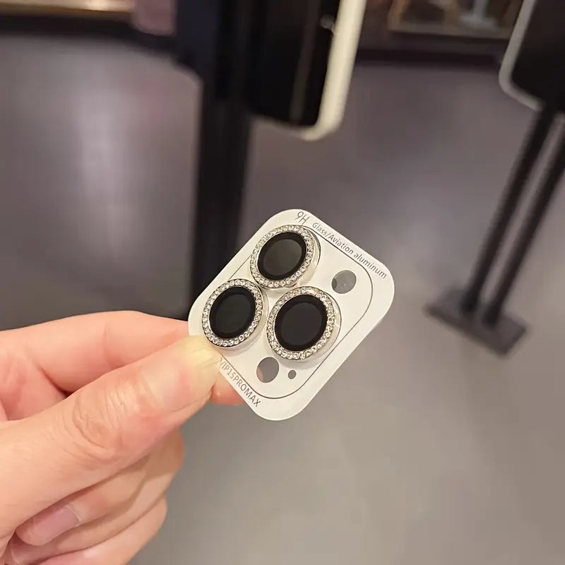 Glittrande kameralins-skydd för iPhone – Stil & förstärkt glas