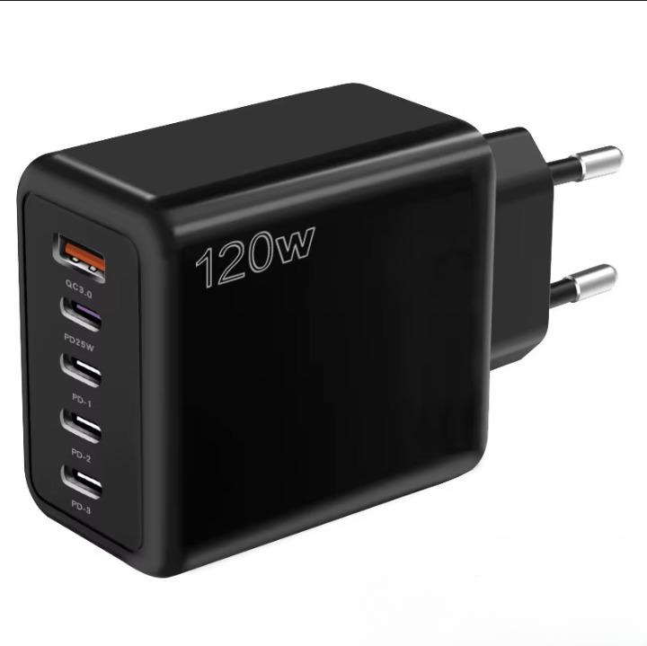 Snabbladdare 120W med 5 Portar – USB-C & QC 3.0