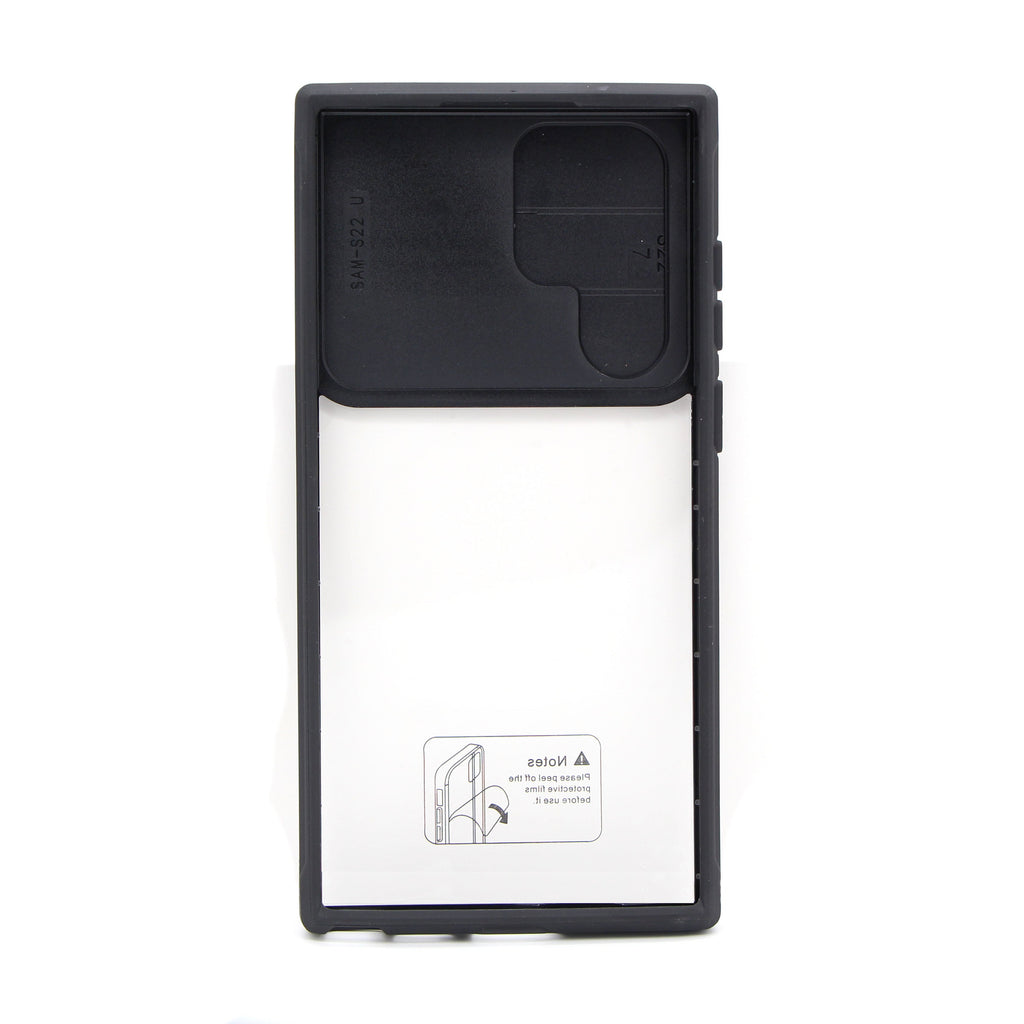 Samsung S22 Plus silikonskal skjutbar kameraskydd transparent