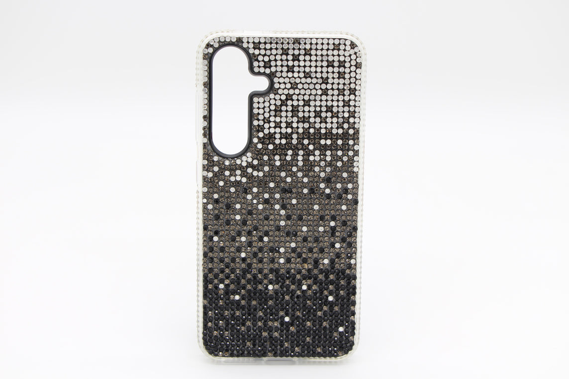 Samsung S24 Skal - Silver/Svarta pärlor