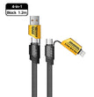 4-i-1 USB-C Kabel – Mecha Style Snabbladdning med Dual Connector PD 65W