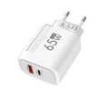 Snabbladdare 65W USB-C & USB-A PD Väggadapter