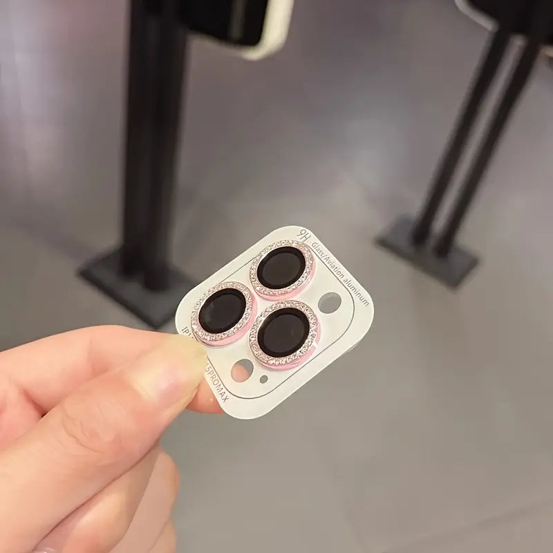 Glittrande kameralins-skydd för iPhone – Stil & förstärkt glas