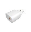 Snabbladdare USB-A & USB-C, PD & Q.C3.0, 3.5A, 20W - Vit