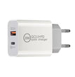 Snabbladdare USB-A & USB-C, PD & Q.C3.0, 3.5A, 20W - Vit